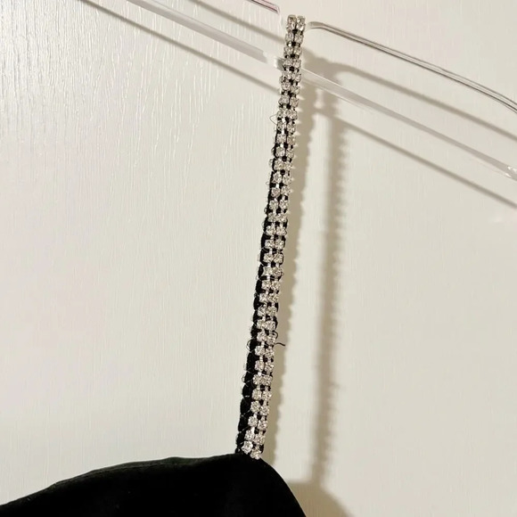 NBD Hollywood & Vine Mini Dress size XS Black Rhinestone Straps - Picture 4 of 7